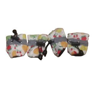 Dog Small Breed Snow Rain Fleece Lined Fruity Booties Toggle Closure Reflective